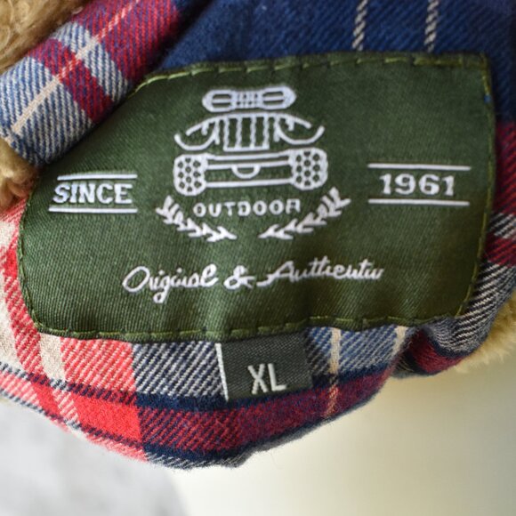 AFS Jeep Plaid Lined Shacket - Red Blue and Tan - Size XL - Picture 6 of 6